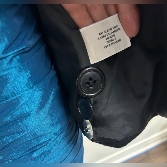 BRAETAN 100%WOOL PEA COAT DOUBLE BREASTED IN BLACK SIZE LARGE - Picture 10 of 12